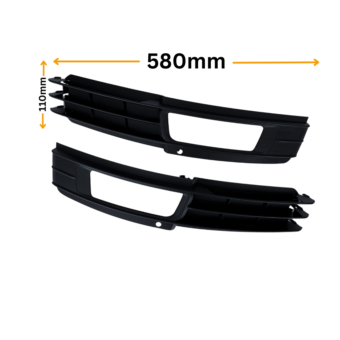 Set Grila Proiector Audi A6 C6 Design S-Line, Negru Mat