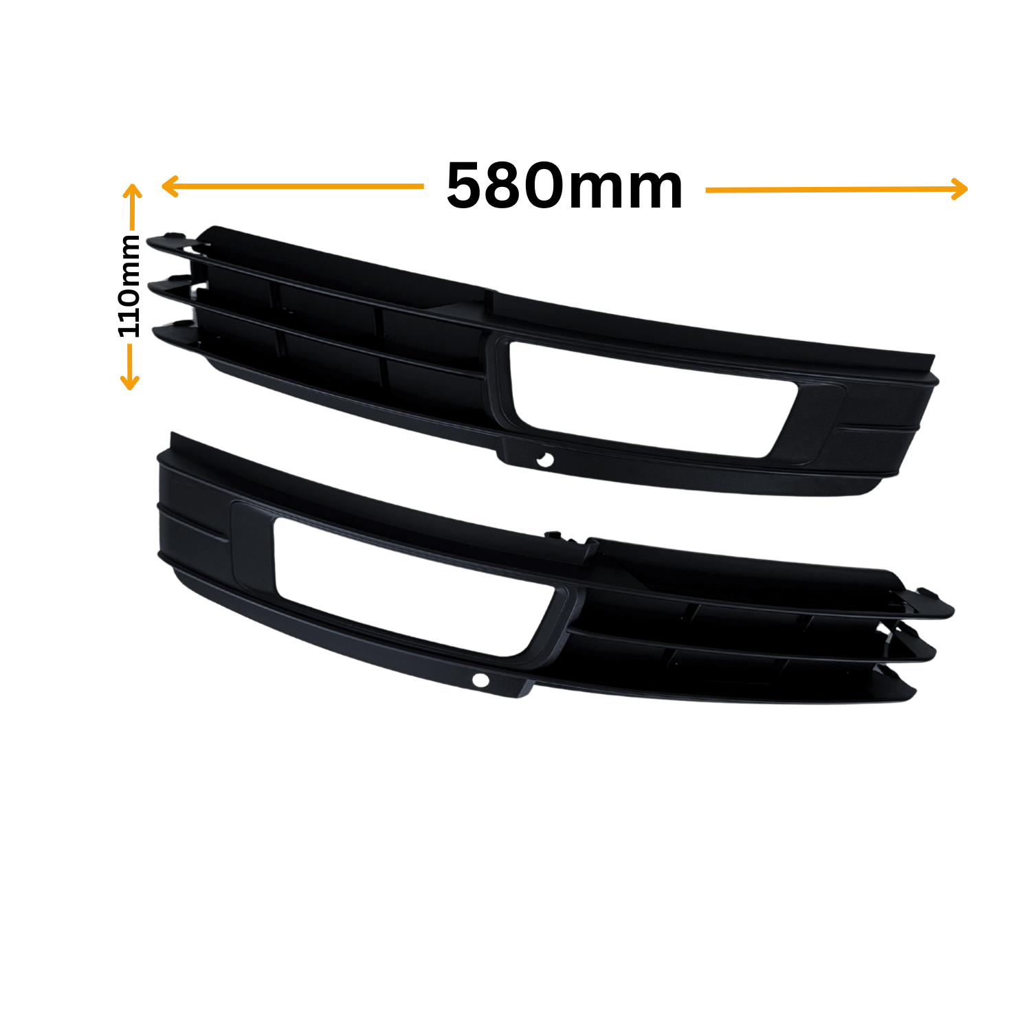 Set Grila Proiector Audi A6 C6 Design S-Line, Negru Mat