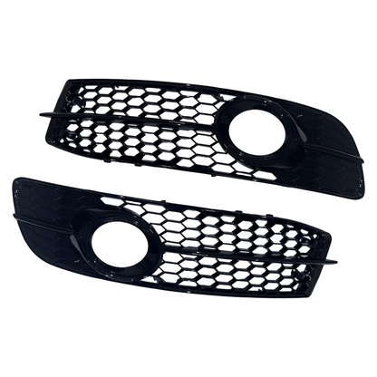Set Grila Proiector Audi A6 C6 S-Line Tip Fagure, Negru Lucios