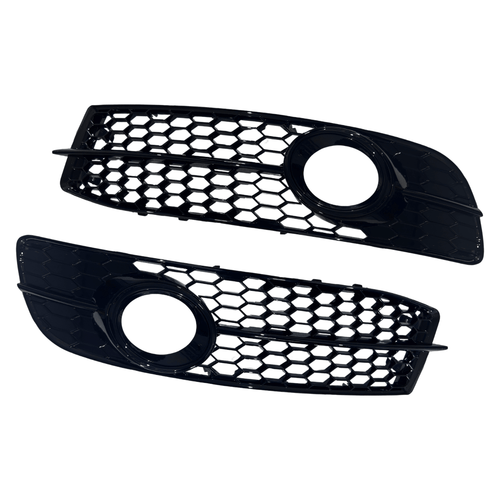 Set Grila Proiector Audi A6 C6 S-Line Tip Fagure, Negru Lucios
