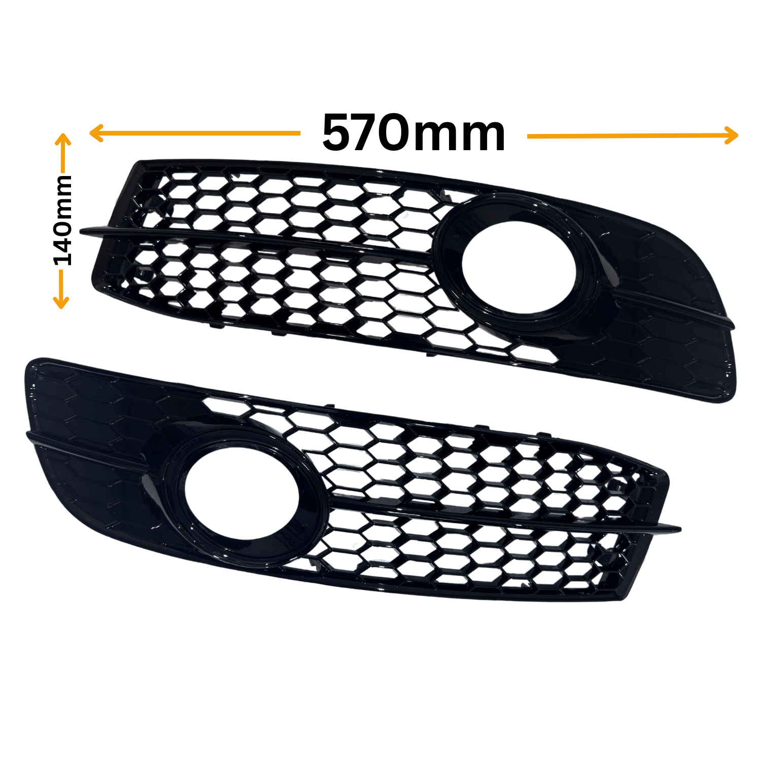 Set Grila Proiector Audi A6 C6 S-Line Tip Fagure, Negru Lucios
