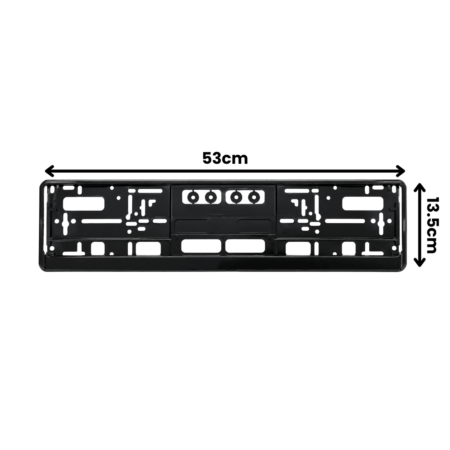 Suport Număr Auto Slim, Ramă Neagră din ABS, Standard European