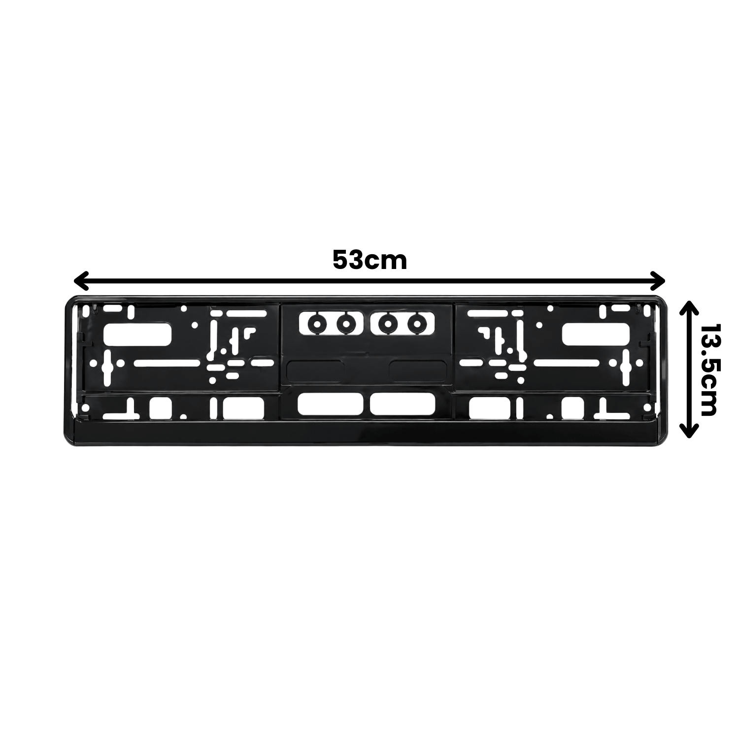 Suport Număr Auto Slim, Ramă Neagră din ABS, Standard European