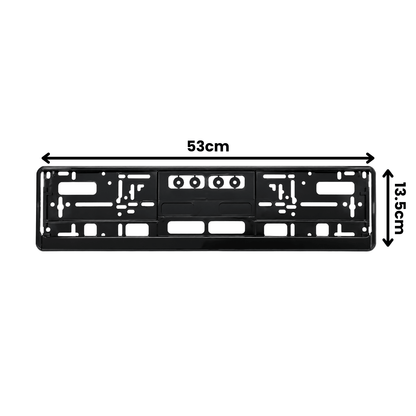 Suport Număr Auto Slim, Ramă Neagră din ABS, Standard European