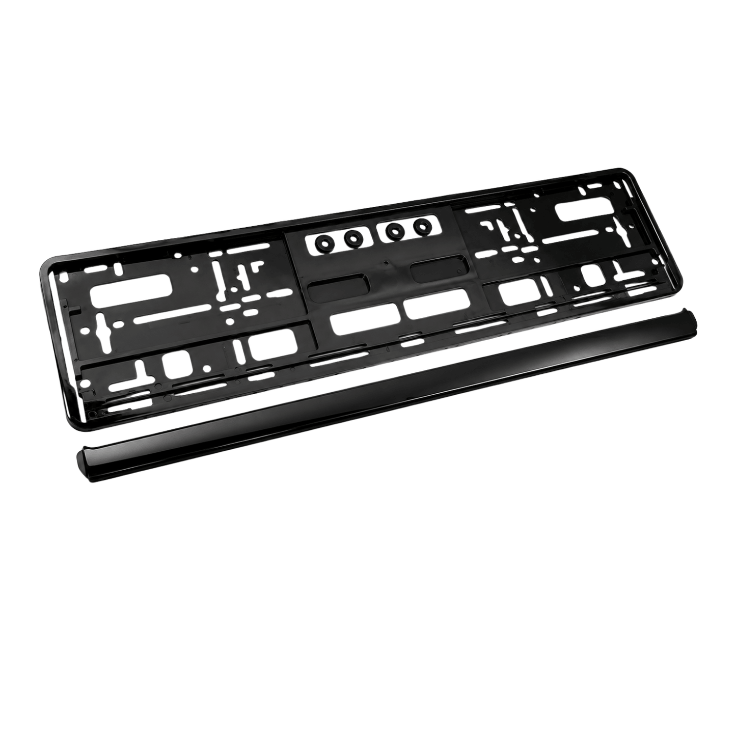 Suport Număr Auto Slim, Ramă Neagră din ABS, Standard European