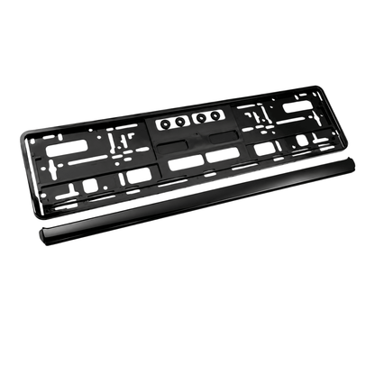 Suport Număr Auto Slim, Ramă Neagră din ABS, Standard European