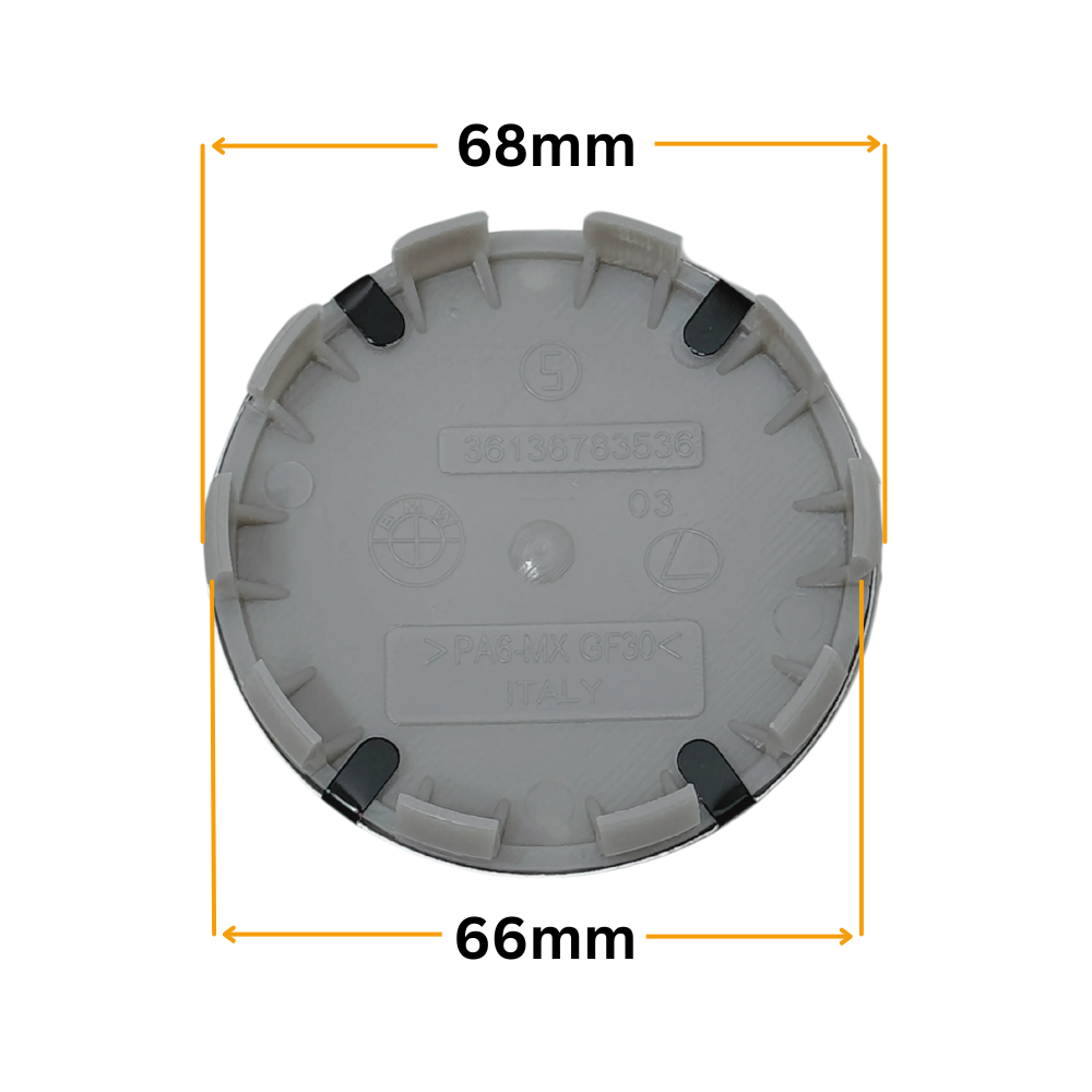 Set 4 Capace Jante BMW – 68mm, Albastru cu Alb