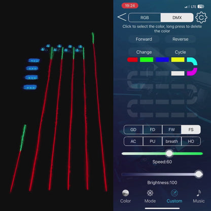 Kit Lumini Ambientale Auto 18 în 1 Symphony – LED RGB cu Aplicație